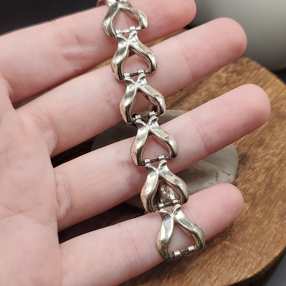 Beau sterling silver tennis chain‎ bracelet  B2729